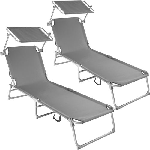 Lot De 2 Transats Acier - Gris