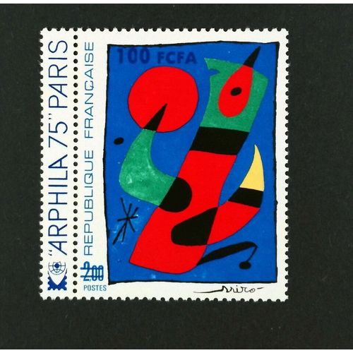 Art : Tableaux De Miro, Sisley Et Mathieu Surchargés C F A (La Réunion) Série Complète Année 1974 N° 425 426 427 Yvert Et Tellier Luxe
