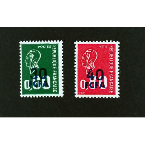 Type Marianne De Béquet La Paire Surchargés C F A (La Réunion) Année 1974 N° 429 430 Yvert Et Tellier Luxe