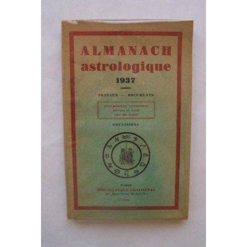 Almanach Astrologique Chacornac 1937 Travaux - Documents Prévisions