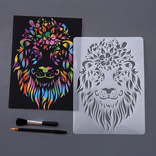 7 Modèle De Dessin À Gratter Pour Enfants, Couleur Magique, Ensemble De Cartes En Papier