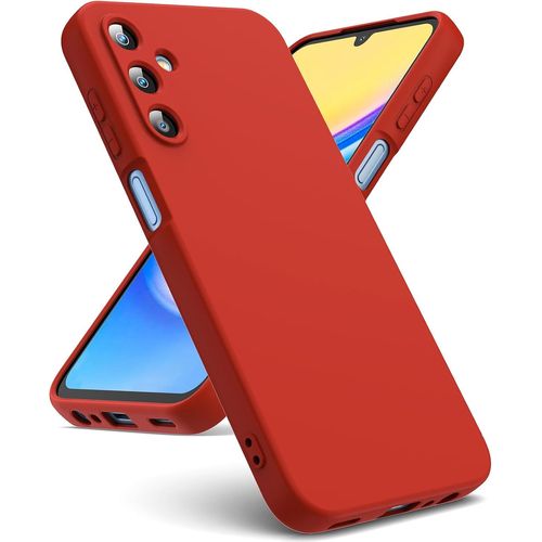 Coque Pour Samsung Galaxy A15 4g / 5g, Coque Silicone Liquide Intérieur Microfibre Souple Étuis En Caoutchouc Housse Antichoc Protection Bumper Coque Samsung A15 - Rouge