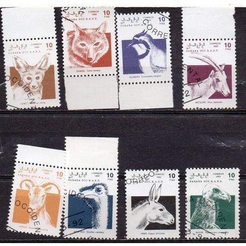 Sahara Occidental-Lot De 8 Timbres Oblitérés- Animaux Divers