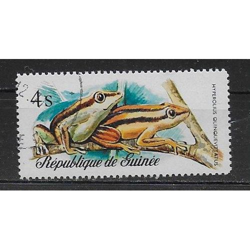 Guinee 1977 : Faune : Batraciens : Couple De Grenouilles - Timbre Oblitéré