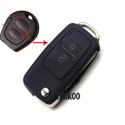 Coque de clé télécommande pliable à 2 boutons, pour VW Jetta Gol, clé  vierge de voiture pour Cherry Fulwin Cowin QQ3 QQ6~for Cherry Cowin 2