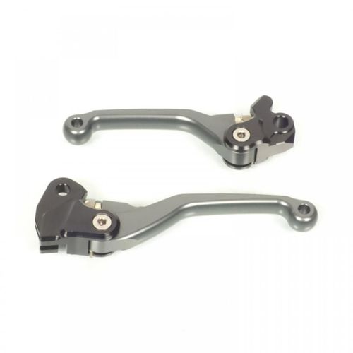 Paire De Levier Articulés Coloris Titane Pour Moto Kawasaki 125 Kx 2000 À 2005