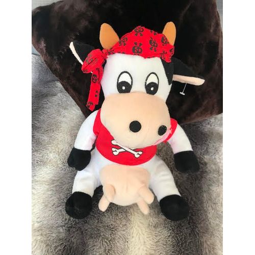 Peluche Doudou Vache Corsaire Tête De Mort Tire La Langue Forest Distribution 30 Cm