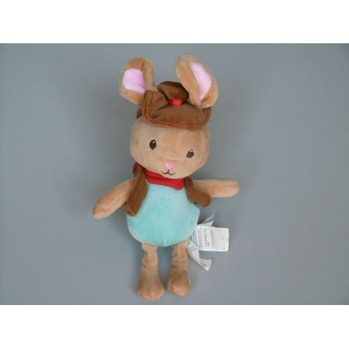 Doudou Lapin Beige Bleu Cowboy Sergent Major