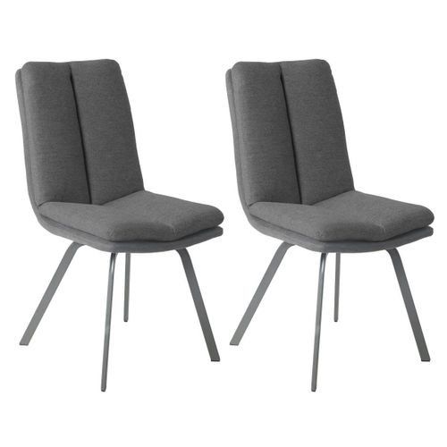Callam - Lot De 2 Chaises Grises Avec Sur-Coussin