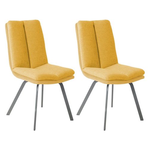 Callam - Lot De 2 Chaises Jaunes Avec Sur-Coussin