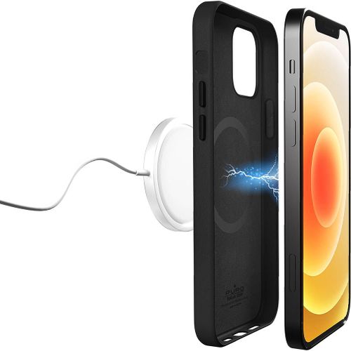 Puro Skymag - Coque De Protection Pour Téléphone Portable - Compatibilité Avec Magsafe - Plastique - Noir - Pour Apple Iphone 12 Pro Max