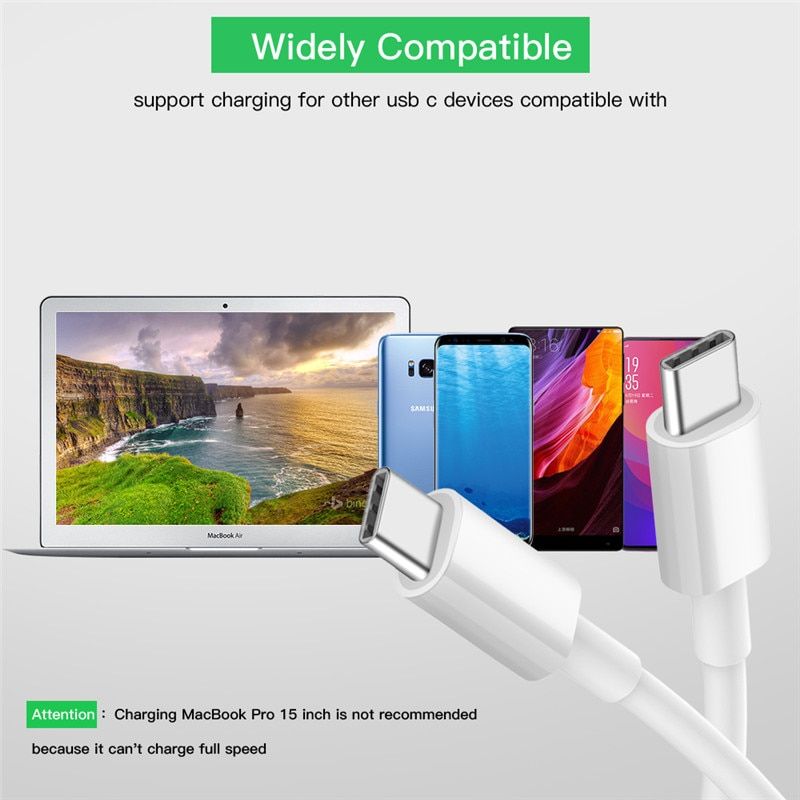 Blanc 1m Cble Usb Pd Type C Vers Type C, Long De 2 M, De Ch... - 6