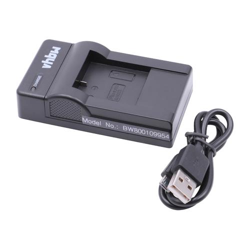 vhbw Chargeur USB compatible avec Sjcam SJ5000X, SJ7000, SJ8000, SJ9000, SJ5000 WiFi caméra, action-cam, témoin de charge