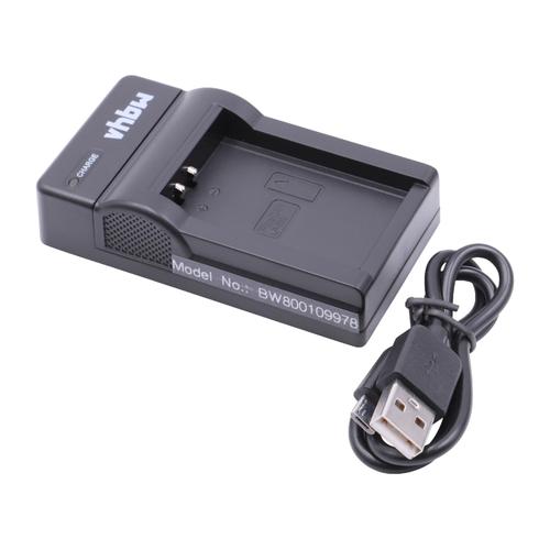 vhbw Chargeur USB de batterie compatible avec Canon EOS M, M50, M50 Mark II, M200, 100D, 100, M10 batterie appareil photo digital, DSLR, action cam