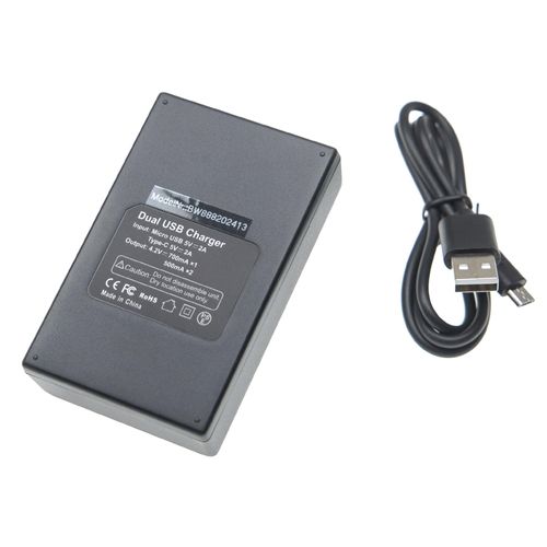 vhbw Chargeur de batterie double USB compatible avec Canon Powershot SX620HS, SX720HS, SX730HS caméra, DSLR, action-cam - Chargeur avec écran LED