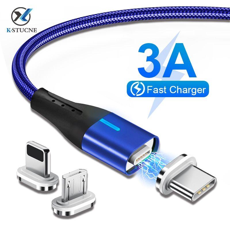 Argent Pour le type C 2m cble micro USB / c de type 3A magn...