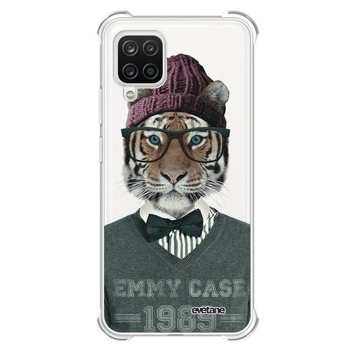 Coque Samsung Galaxy A12 Anti-Choc Souple Angles Renforcés Transparente Tigre Fashion Evetane.