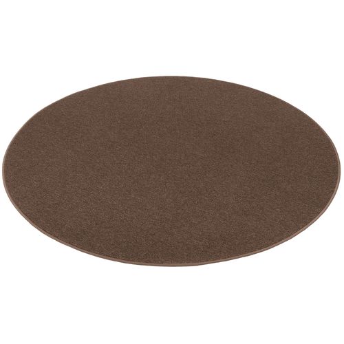 Snapstyle Strong - Tapis Boucle Tissé De Qualité Velours Rond Marron 100x100 Cm