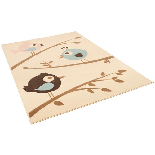 Pergamon Trendline Kids - Tapis Pour Enfant - Motifs D'oiseau Pastel Beige Bleu Beige 80x150 Cm