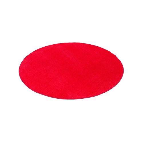 Snapstyle Joy - Tapis En Velours Rond Rouge Vif 160x160 Cm