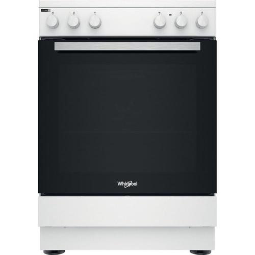 Cuisinière avec table vitrocéramique 4 foyers four catalyse Whirlpool WS68V8KCW/E