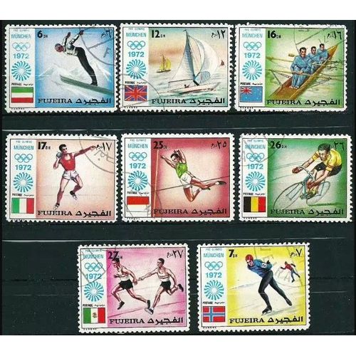 Fujeira - Emirats Arabes Unis 1972, Joli Lot 8 Timbres Jo - Jeux Olympiques De Munich. -