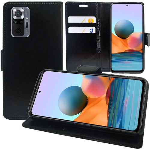 Etui Portefeuille Pour Xiaomi Redmi Note 10/ Note 10s 6.43" Support Video Cuir Pu - Noir