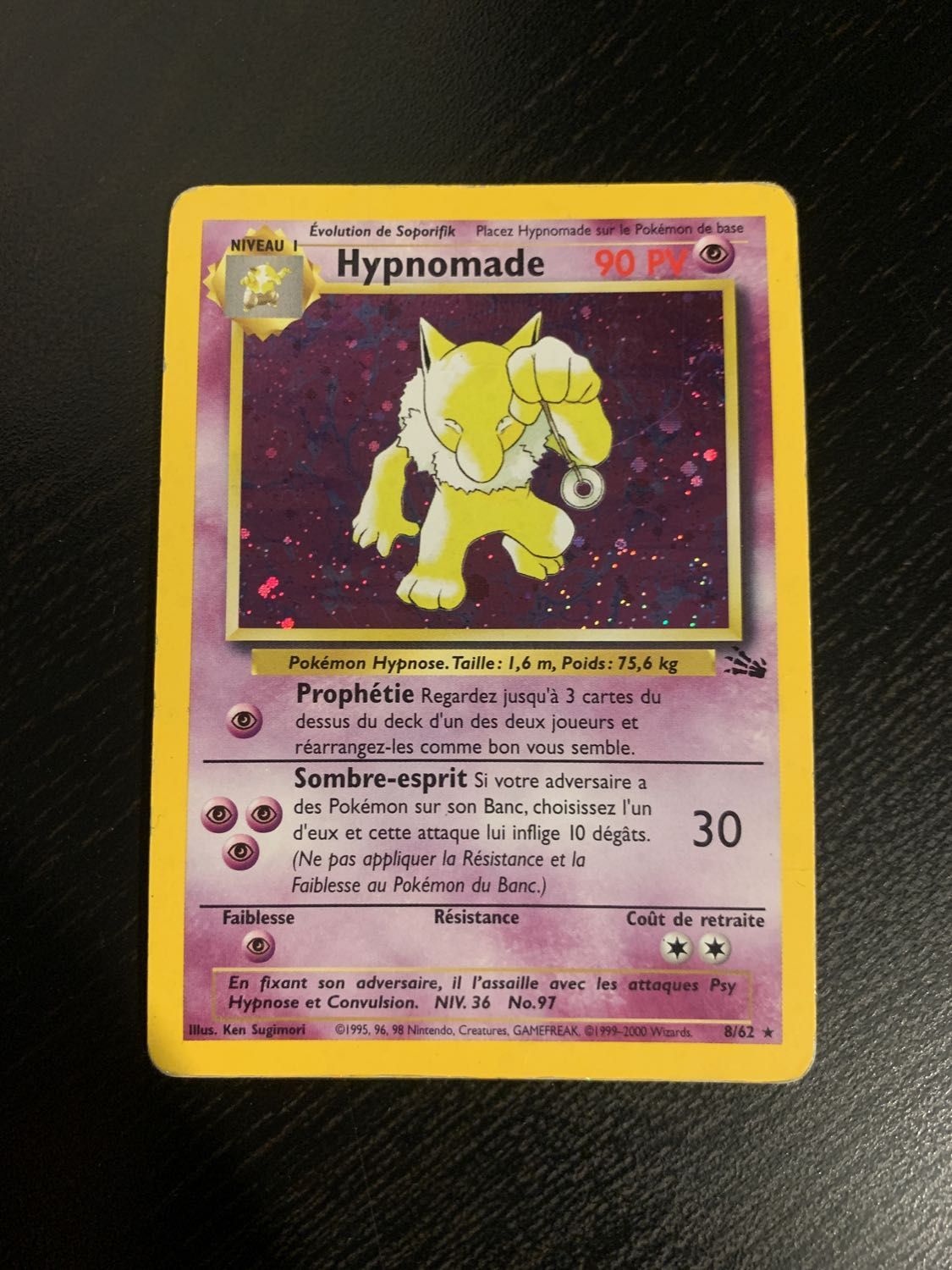 Carte Pokemon Hypnomade 8/62 Fossile