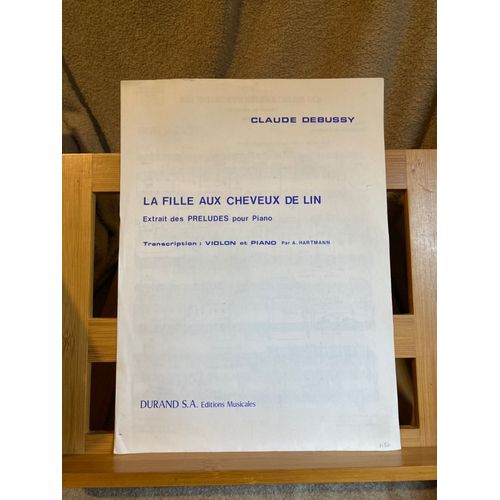 Claude Debussy Fille Aux Cheveux De Lin Partition Violon Piano Hartmann Durand