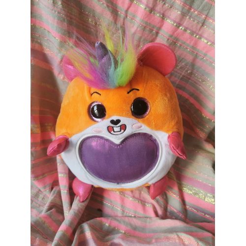 Doudou Peluche Zuru Hamstercorn Orange Coeur Violet Giochi Preziosi