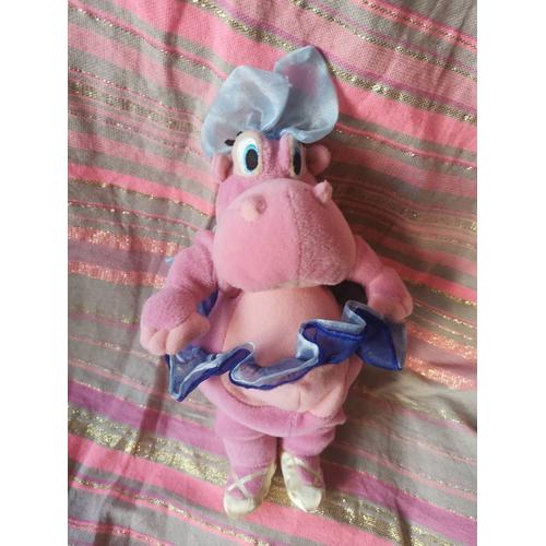 Peluche Hippopotame Rose Tutu Pointes Jaunes Billes Fantasia Disneyland