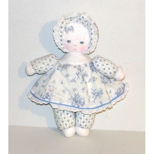 Poupée De Chiffon Mini Mundia Peluche Fille Decors Fleurs Doudou Christine Et Cecile 35 Cm