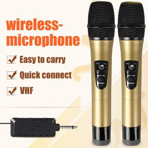 Microphone professionnel sans fil E8 2 VHF, récepteur de micro, dj