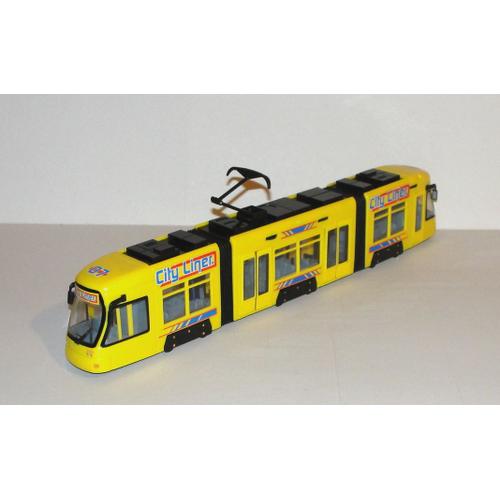 tramway city liner jaune majorette dickie toys tram train 46 cm