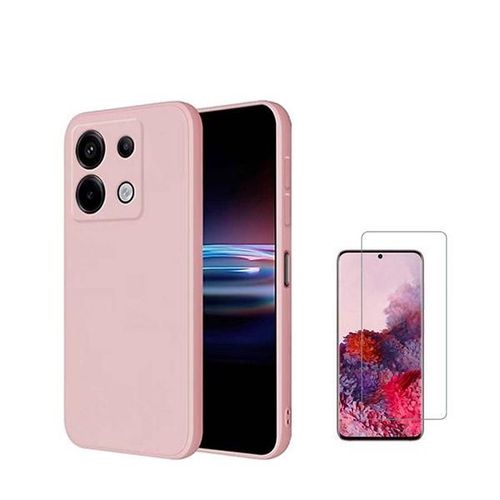 Kit Verre Trempé Clearglass + Housse En Silicone Liquide Phonecare Compatible Avec Xiaomi Redmi Note 13 Pro 4g - Rose