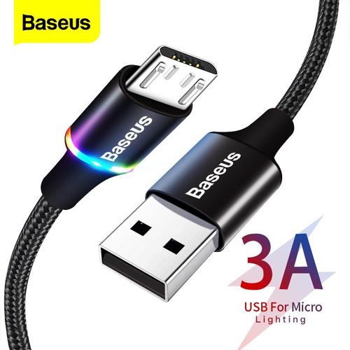 Noir 300cm Baseus - éclairage LED Câble micro USB 3A de 3 m, cordon de Charge rapide
