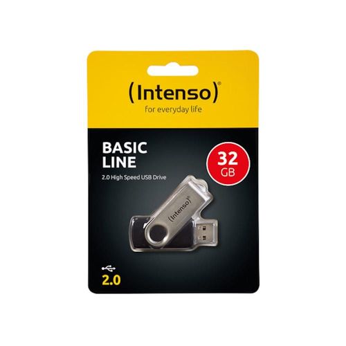 Intenso Basic Line - Clé USB - 32 Go - USB 2.0 - argent noir
