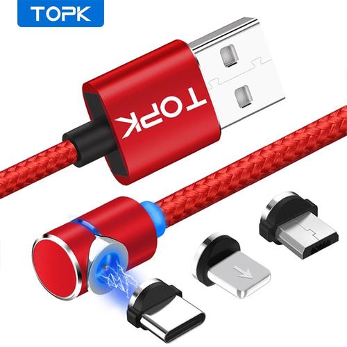 Micro Branchez le fil Non Type de rouge c Câble TopK - câble de chargement AM30 magnétique, Micro USB et Câble USB de type C