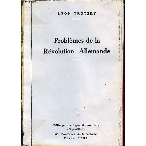 Problèmes De La Révolution Allemande - Photocopie.
