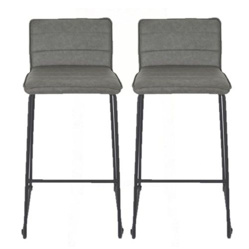 Lot 2 Chaises De Bar Modèle Warren - Gris