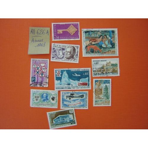 Ad 626 A // Lot De Timbres Obliteres France *Année 1968