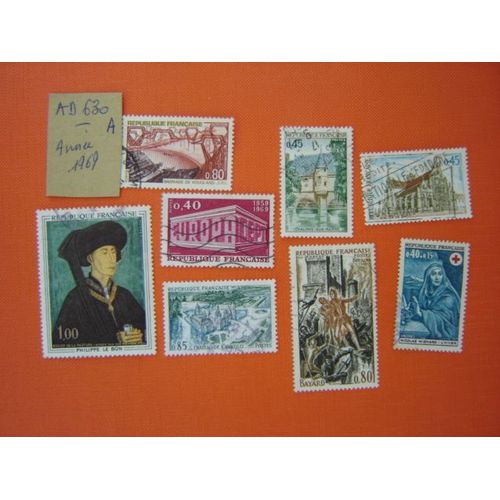 Ad 630 A // Lot De Timbres Obliteres France *Année 1969