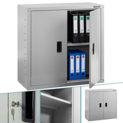 Arebos Armoire De Bureau Metallique Meuble De Rangement Armoire-Fichier Gris