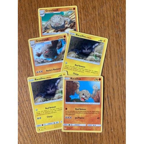 (2315) Racaillou + 2x Racaillou D'alola + 2x Gravalanch (Pokemon)