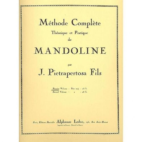 Méthode Complète Théorique Et Pratique De Mandoline Volume 1