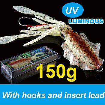 Squid Leurre de calmar appât souple 60g UV gabarit de calmar lumineux à  prix pas cher