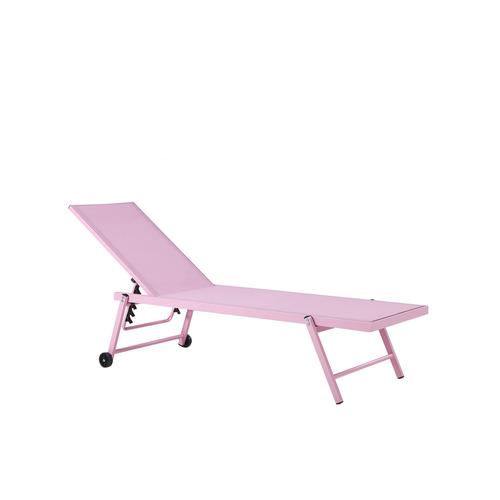 Chaise Longue En Aluminium Avec Revêtement Rose Portofino