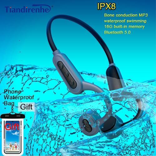 IPX8 Étanche Natation Écouteurs À Conduction Osseuse Bluetooth
