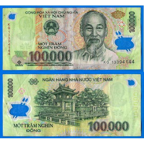 Vietnam 100000 Dong 2013 Billet Polymere Asie