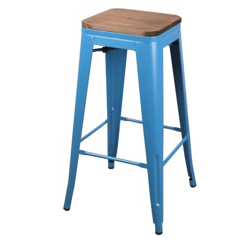 Tabouret De Bar Vintage Liv - H. 77 Cm - Bleu